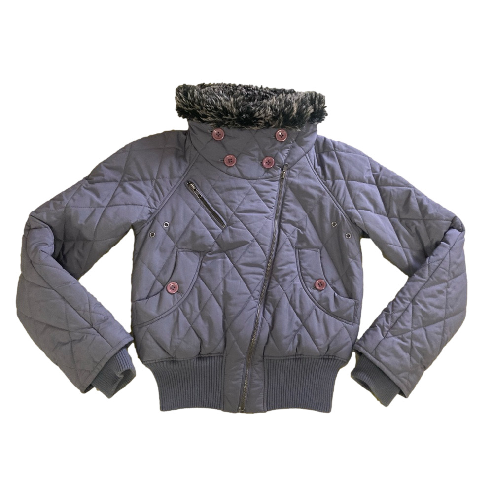 Vintage French Connection Cropped Bomber Style Puffer Jacket - Picture 4 of 6